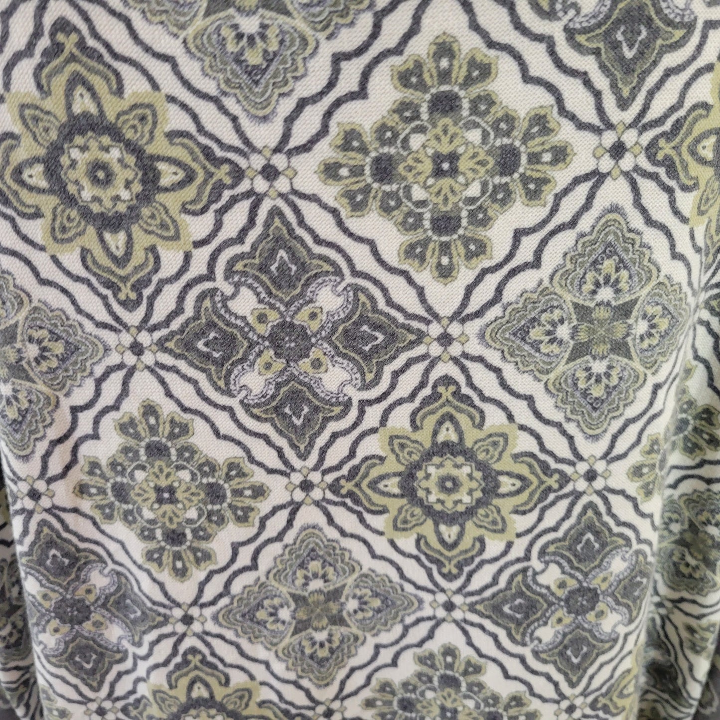 Cato Est 1946 Tunic 18W 20W Gray Green Geometric Long Raglan Sleeve GEO71XE
