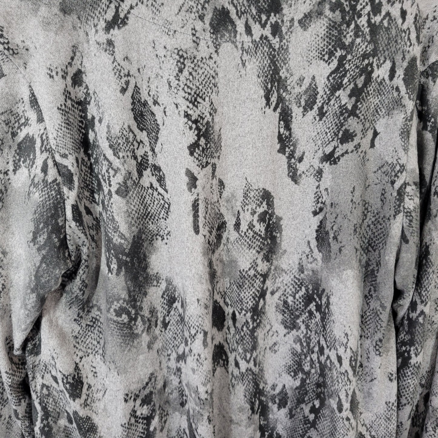 French Laundry 1X Open Cardigan Gray Black Animal Print Long Sleeve ANI39E