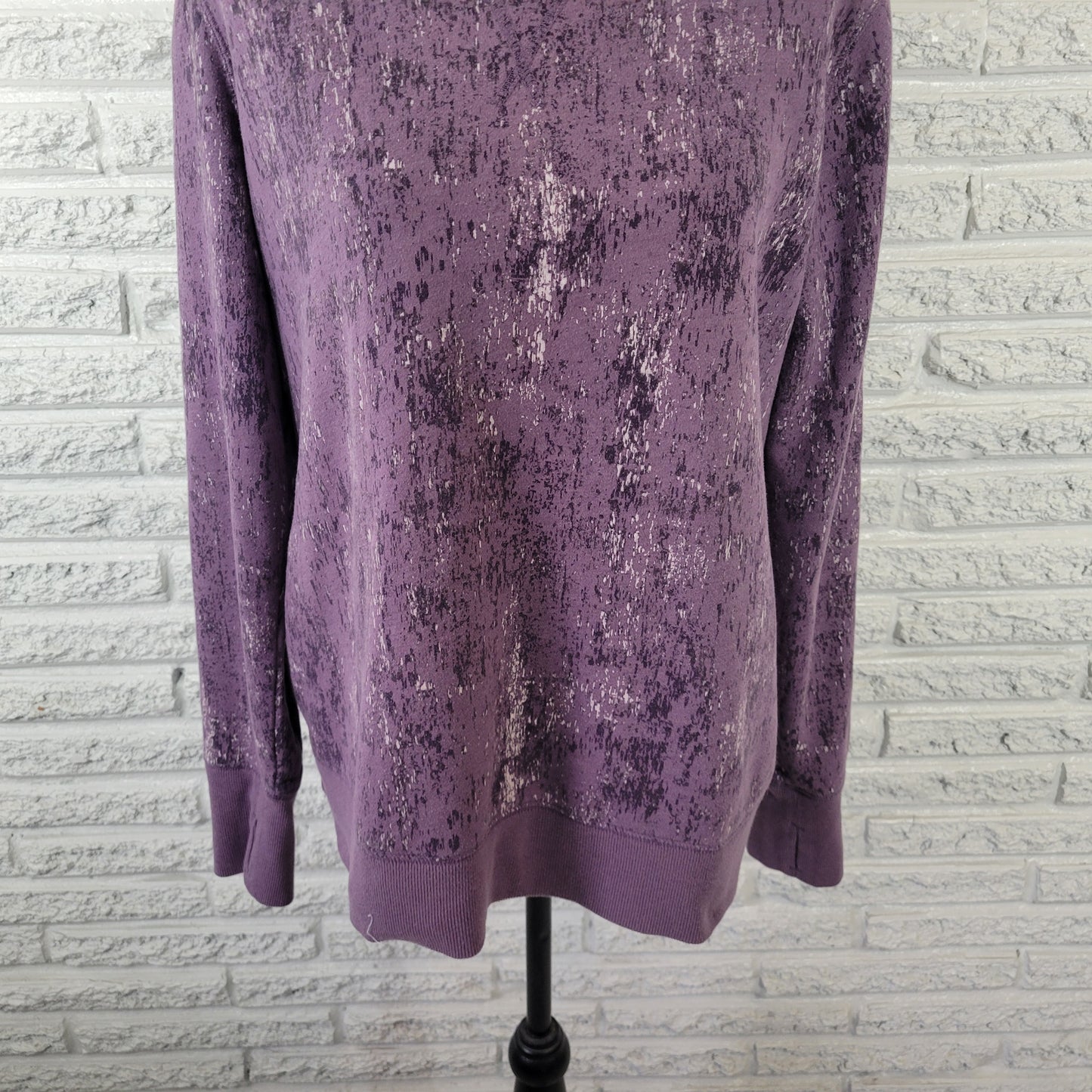 Tek Gear Crewneck Sweatshirt XL Purple Marled Thumb Holes Pullover SWE191E