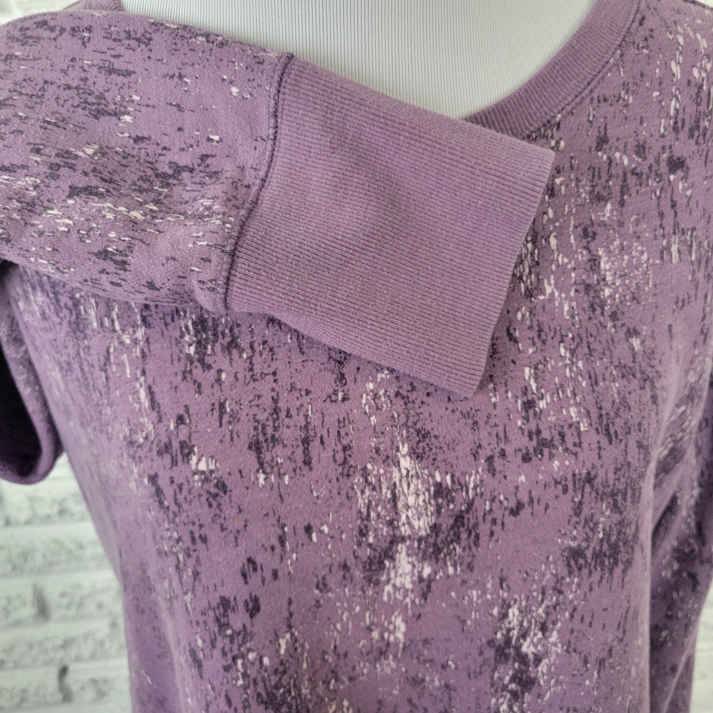 Tek Gear Crewneck Sweatshirt XL Purple Marled Thumb Holes Pullover SWE191E