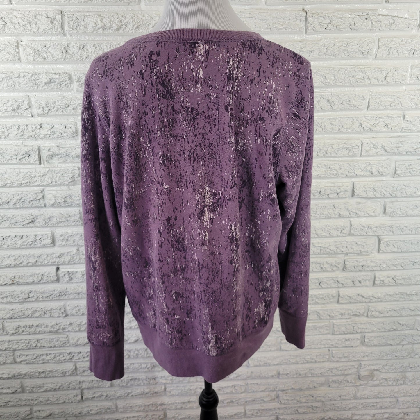 Tek Gear Crewneck Sweatshirt XL Purple Marled Thumb Holes Pullover SWE191E