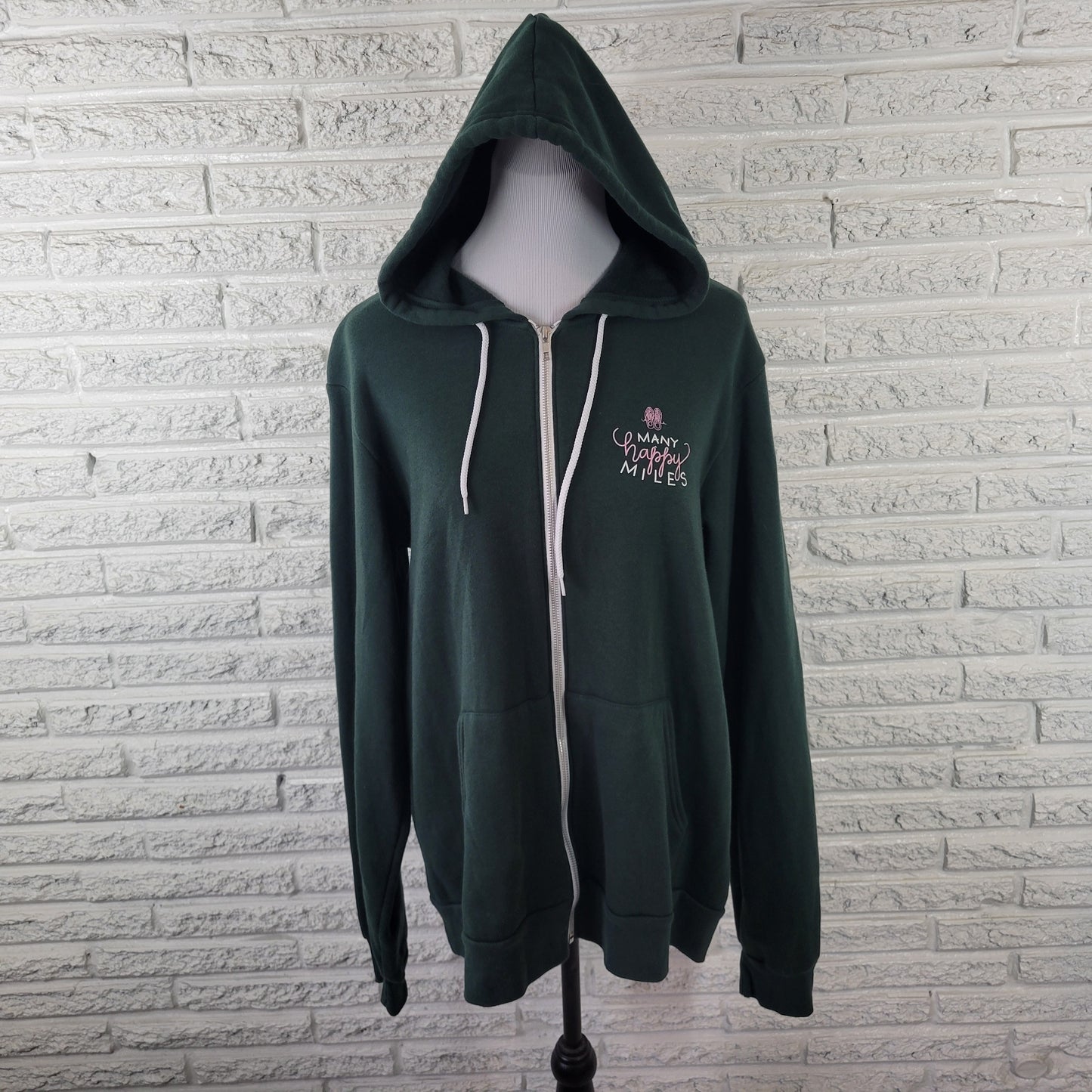Another Mother Runner Bella Canvas Full Zip Hoodie Dark Green Jacket XL SWE190E