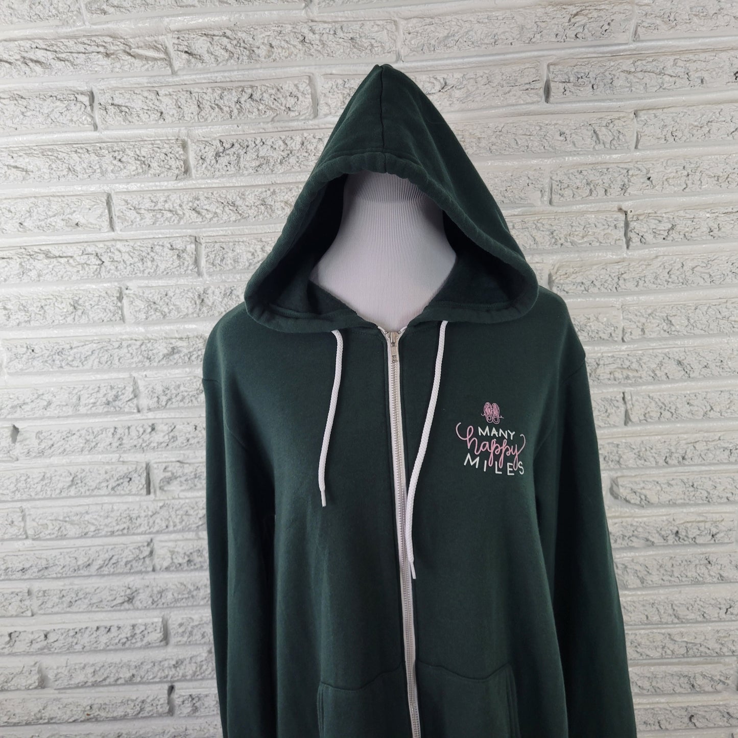 Another Mother Runner Bella Canvas Full Zip Hoodie Dark Green Jacket XL SWE190E
