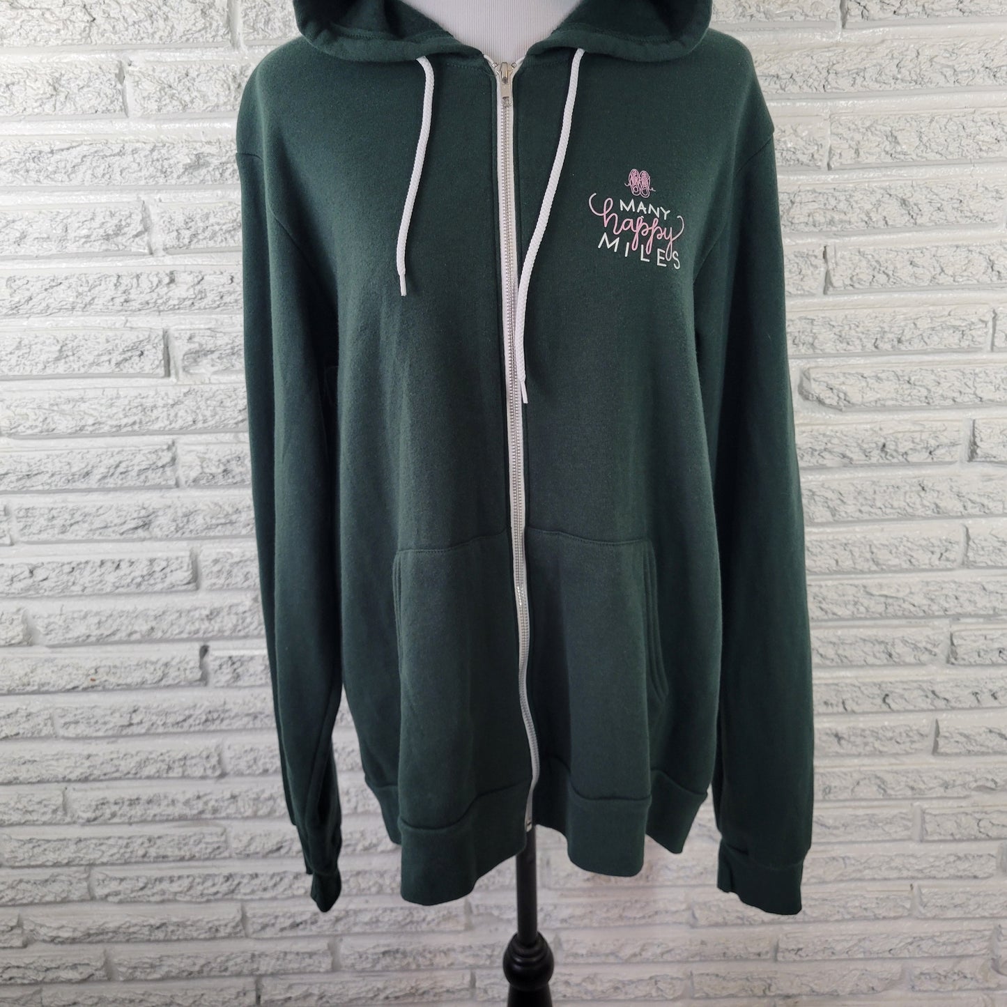 Another Mother Runner Bella Canvas Full Zip Hoodie Dark Green Jacket XL SWE190E