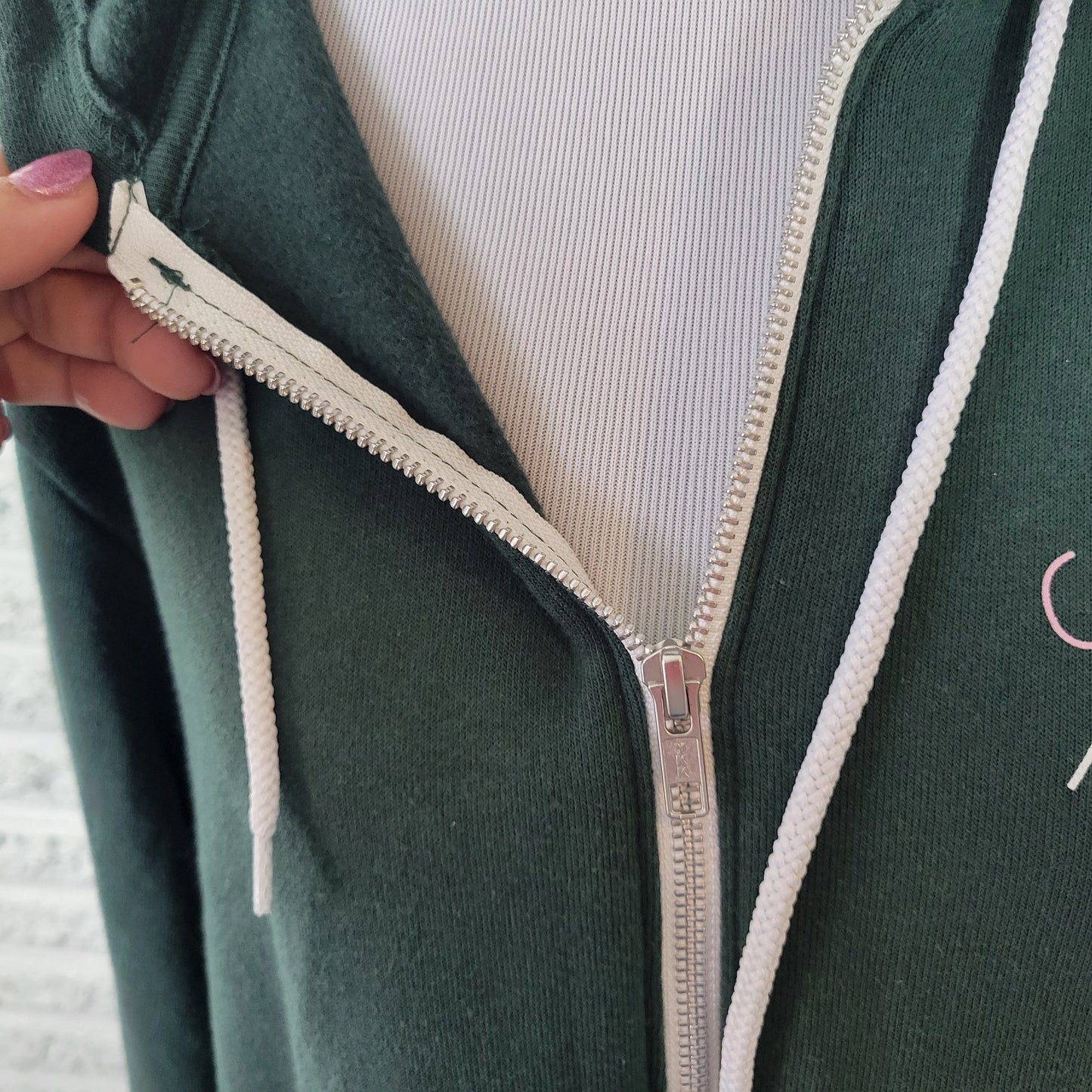 Another Mother Runner Bella Canvas Full Zip Hoodie Dark Green Jacket XL SWE190E
