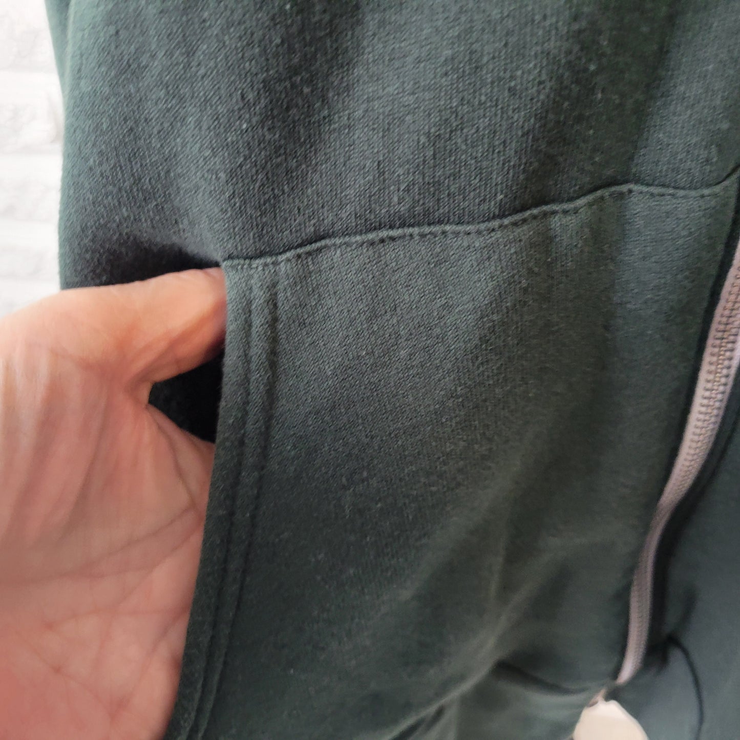 Another Mother Runner Bella Canvas Full Zip Hoodie Dark Green Jacket XL SWE190E