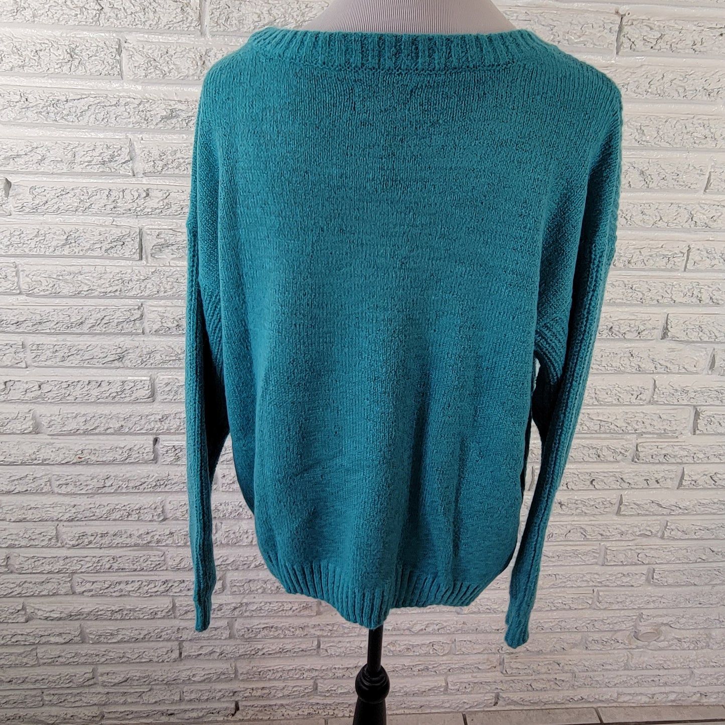 Evri Womens 1X Sweater Blue Plus Size Soft Tight Knit Crew Neck Pullover BLU123E