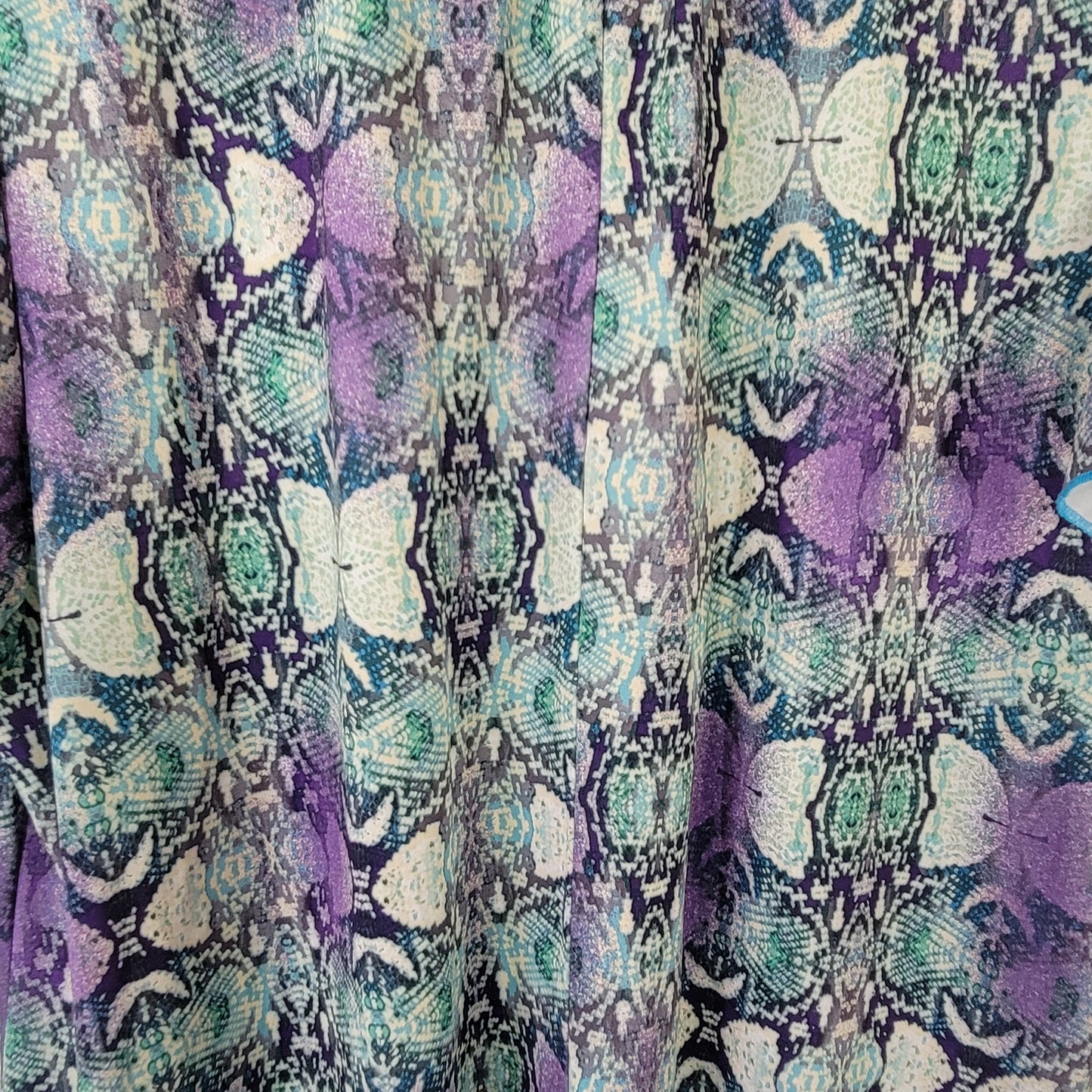 One World Live Let Live Women's 2X Mini Dress Blue Purple Animal Print ANI46E