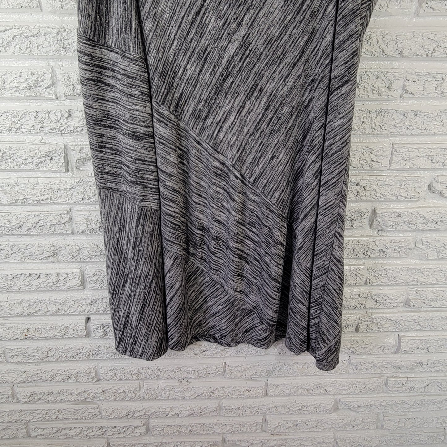 Zac & Rachel Women's 3X Midi Skirt Black White Marled Knit A-Line BLA231E