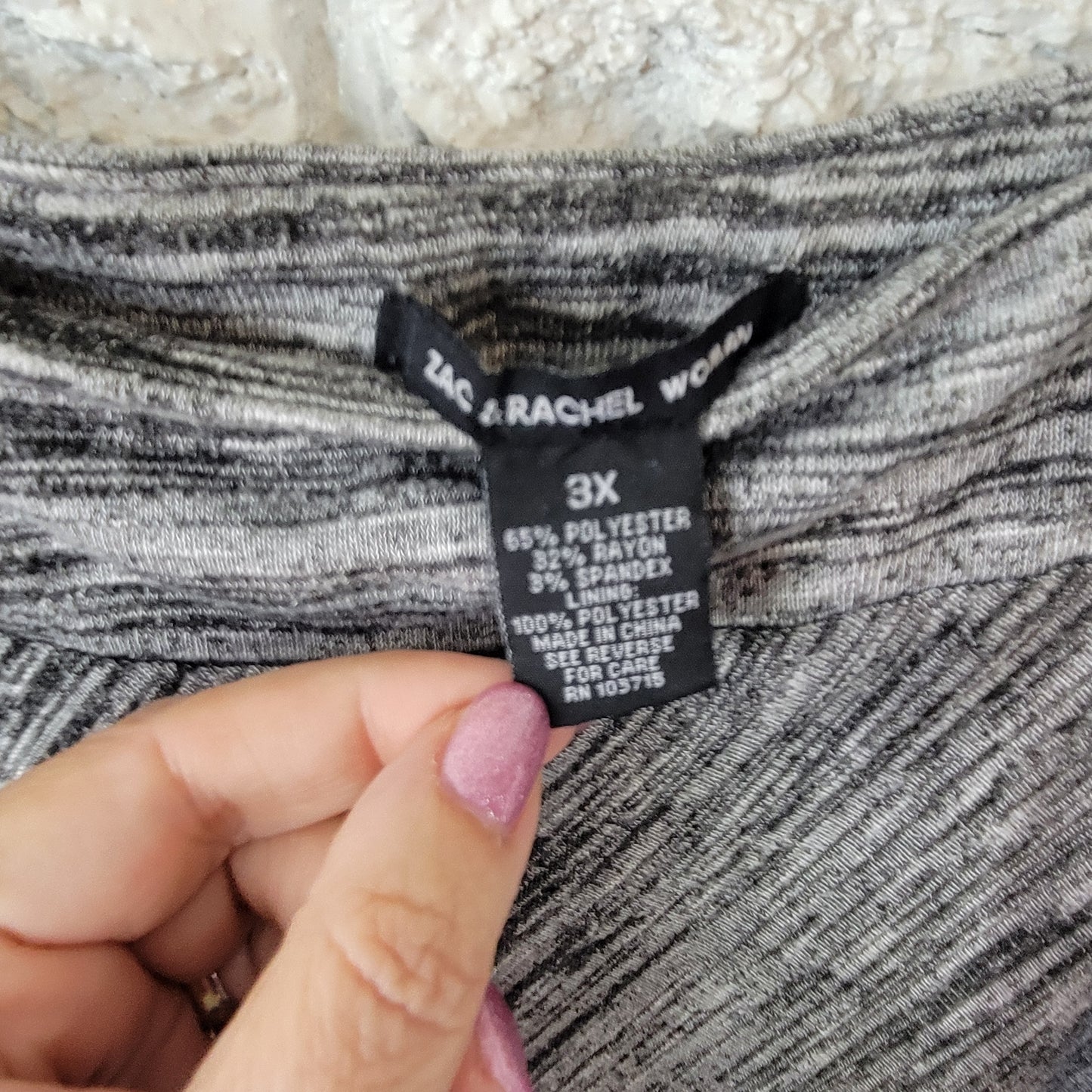 Zac & Rachel Women's 3X Midi Skirt Black White Marled Knit A-Line BLA231E