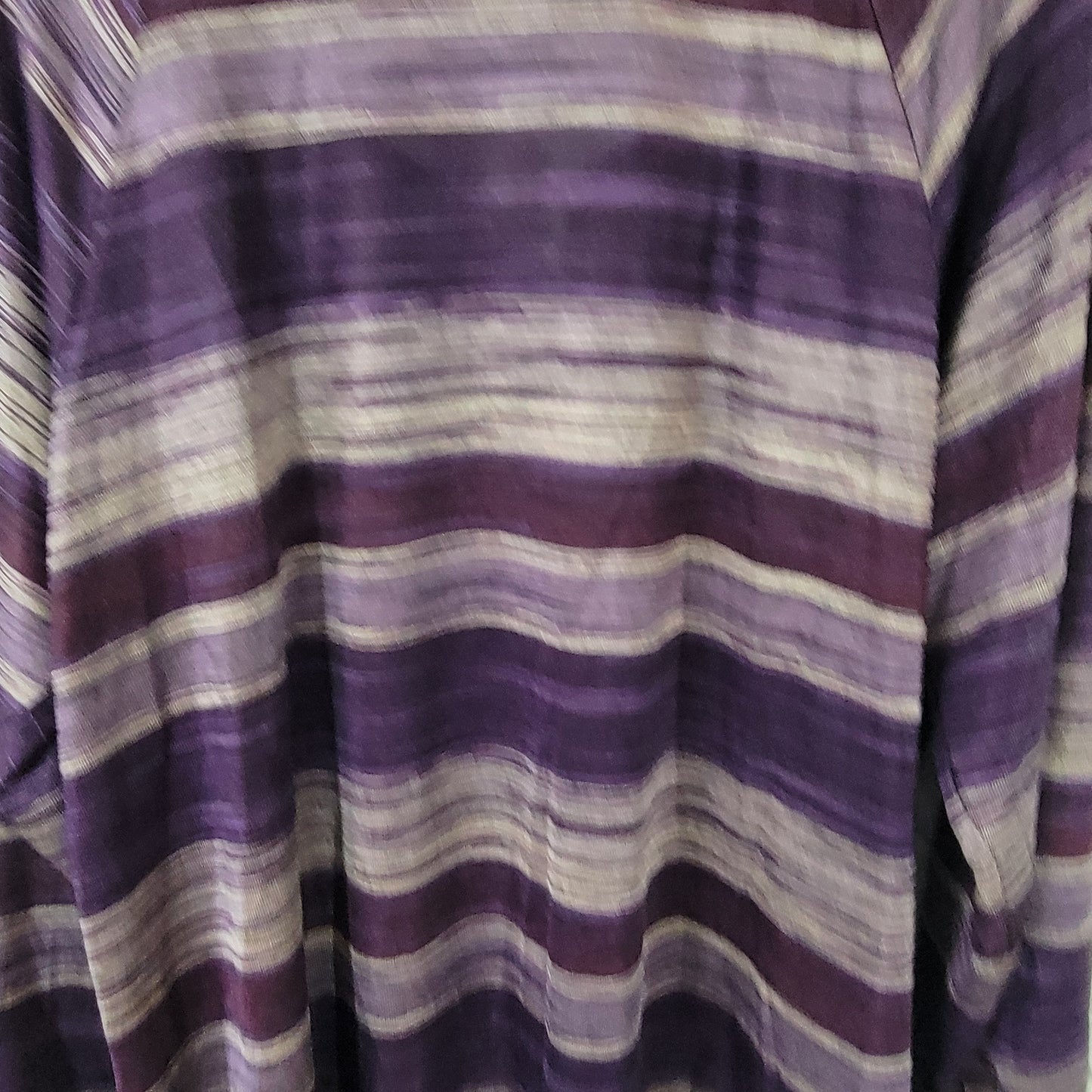 Faded Glory Women's 3X Tunic Purple Silver Striped Keyhole Sheer STR209XE