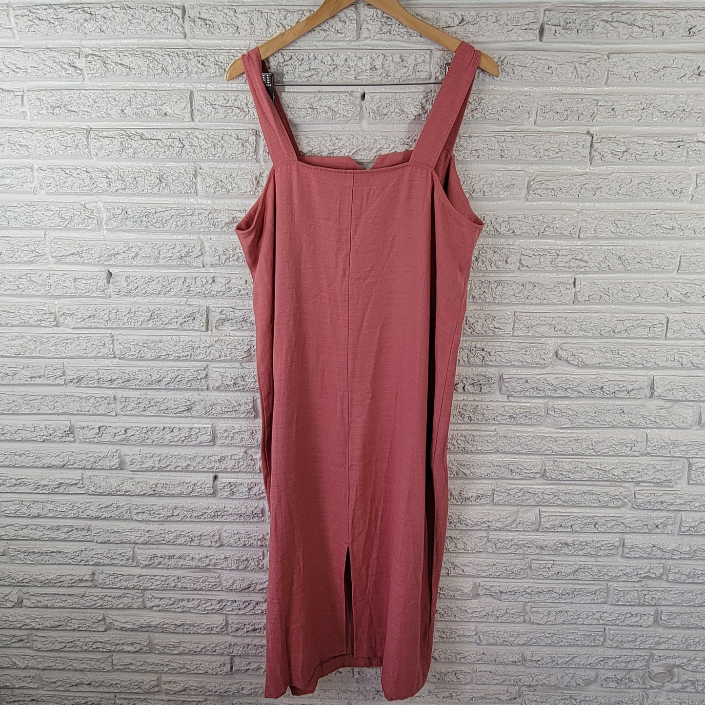 Dana Kay Women's 18 Dress Pink Shift Sleeveless Square Neck Midi Plus PIN45E