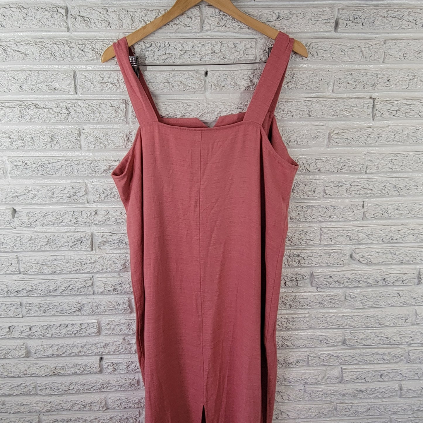 Dana Kay Women's 18 Dress Pink Shift Sleeveless Square Neck Midi Plus PIN45E
