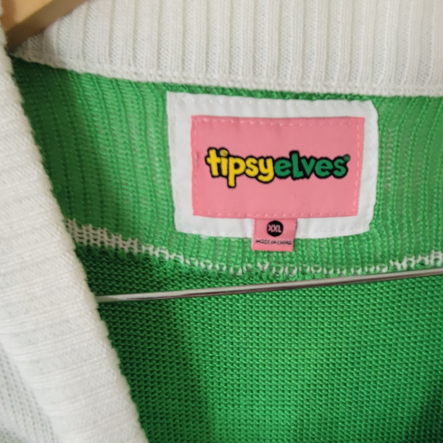 Tipsy Elves XXL Green Christmas Sweater Dress Mini Knit Long Sleeve SWE139E