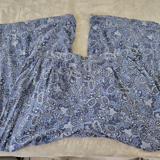 Torrid 4X Pants Blue White Paisley Wide Leg Lounge Pajama Viscose PAI49E