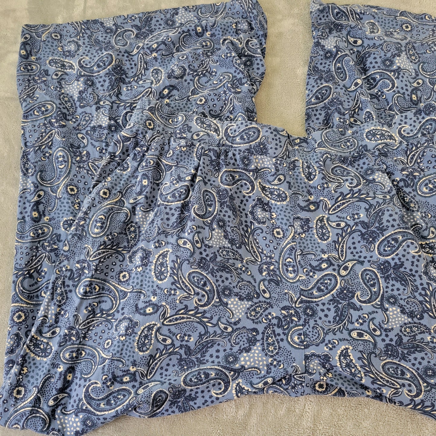 Torrid 4X Pants Blue White Paisley Wide Leg Lounge Pajama Viscose PAI49E