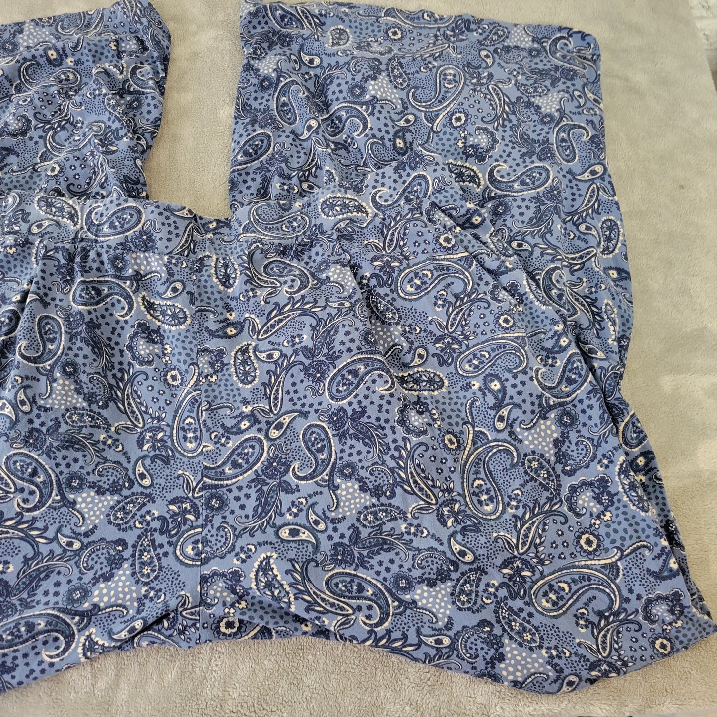 Torrid 4X Pants Blue White Paisley Wide Leg Lounge Pajama Viscose PAI49E