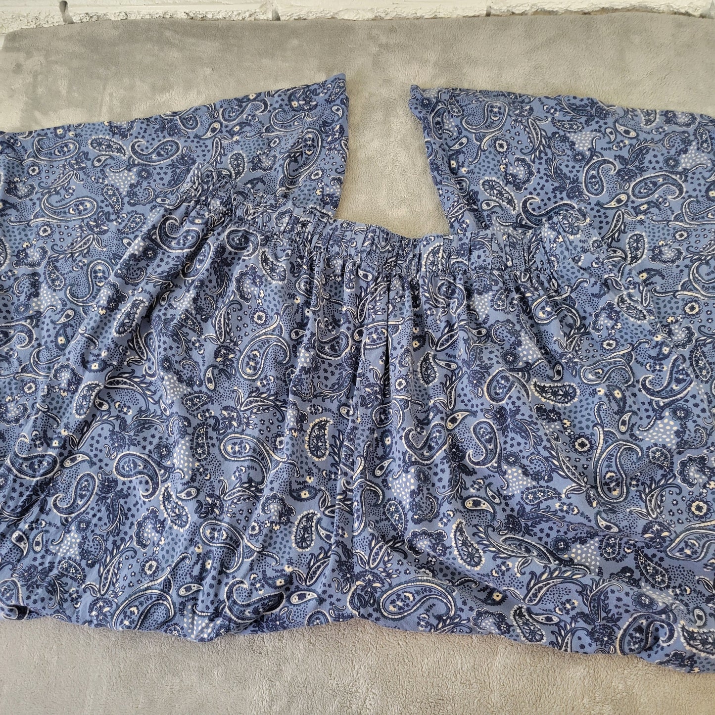 Torrid 4X Pants Blue White Paisley Wide Leg Lounge Pajama Viscose PAI49E