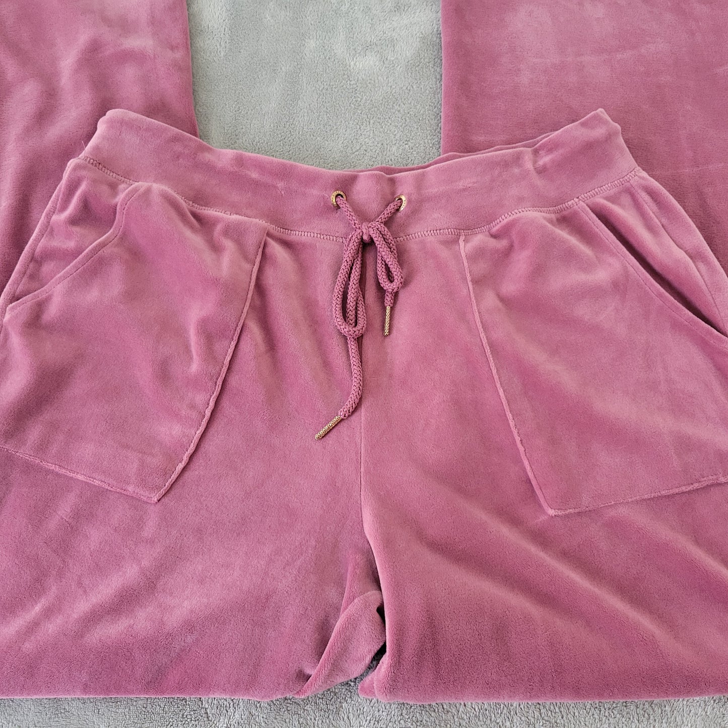 Green Tea Womens XXL Jogger Sweatpants Purple Velour Plus Size Pockets PUR27E