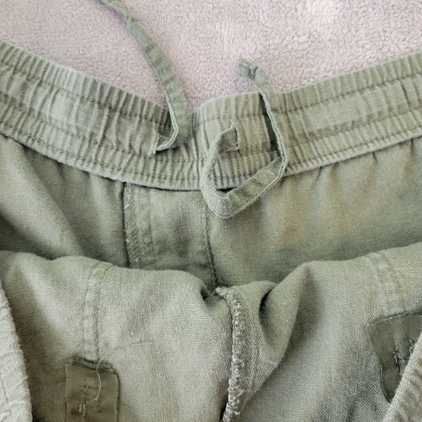 Old Navy XXL Shorts Green Linen Rayon Blend High Rise Pull On GRE59E