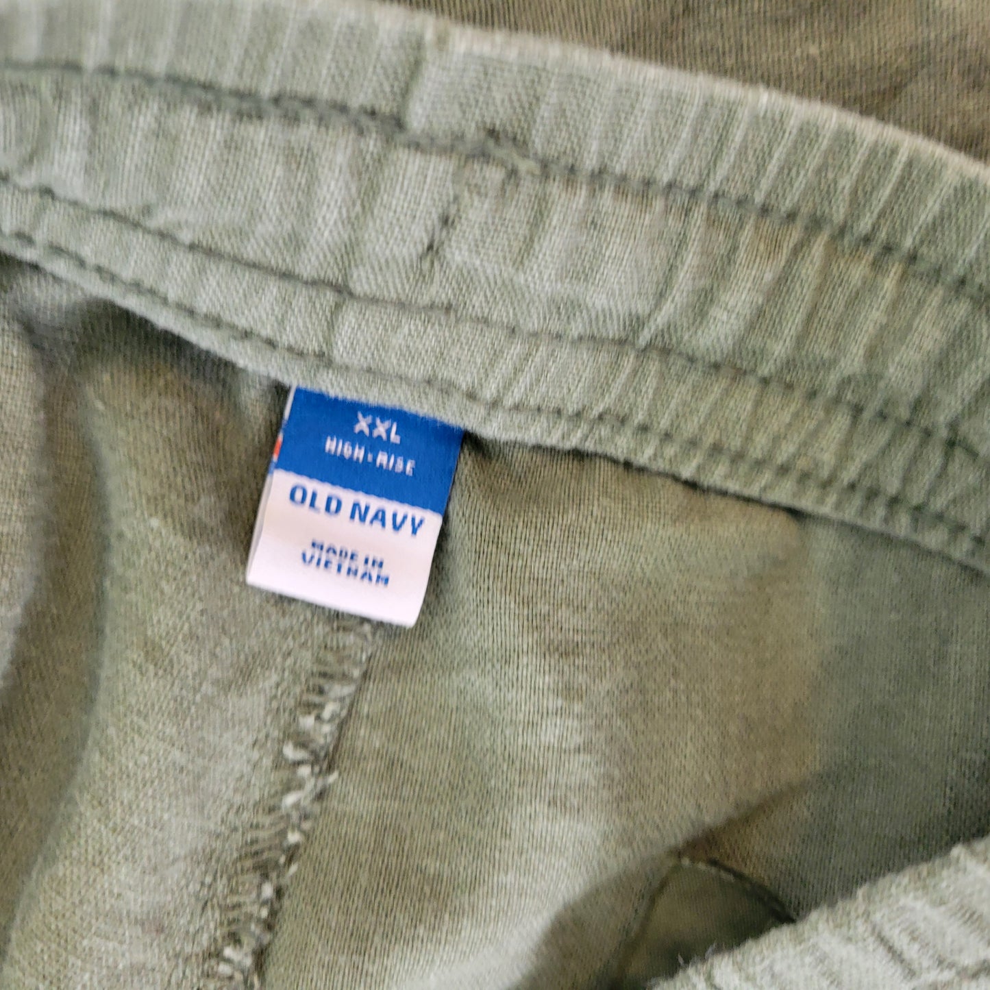 Old Navy XXL Shorts Green Linen Rayon Blend High Rise Pull On GRE59E
