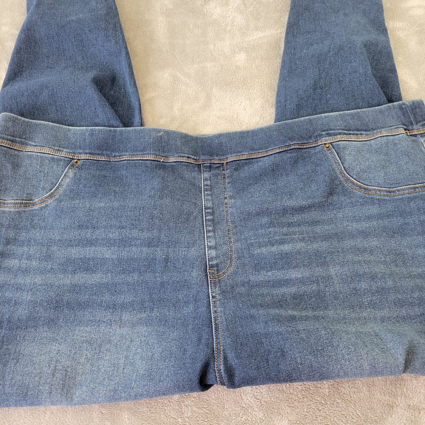 Terra & Sky Jeggings 4X 28W 30W Dark Wash Blue Denim Stretch Pull On Jeans SL23E