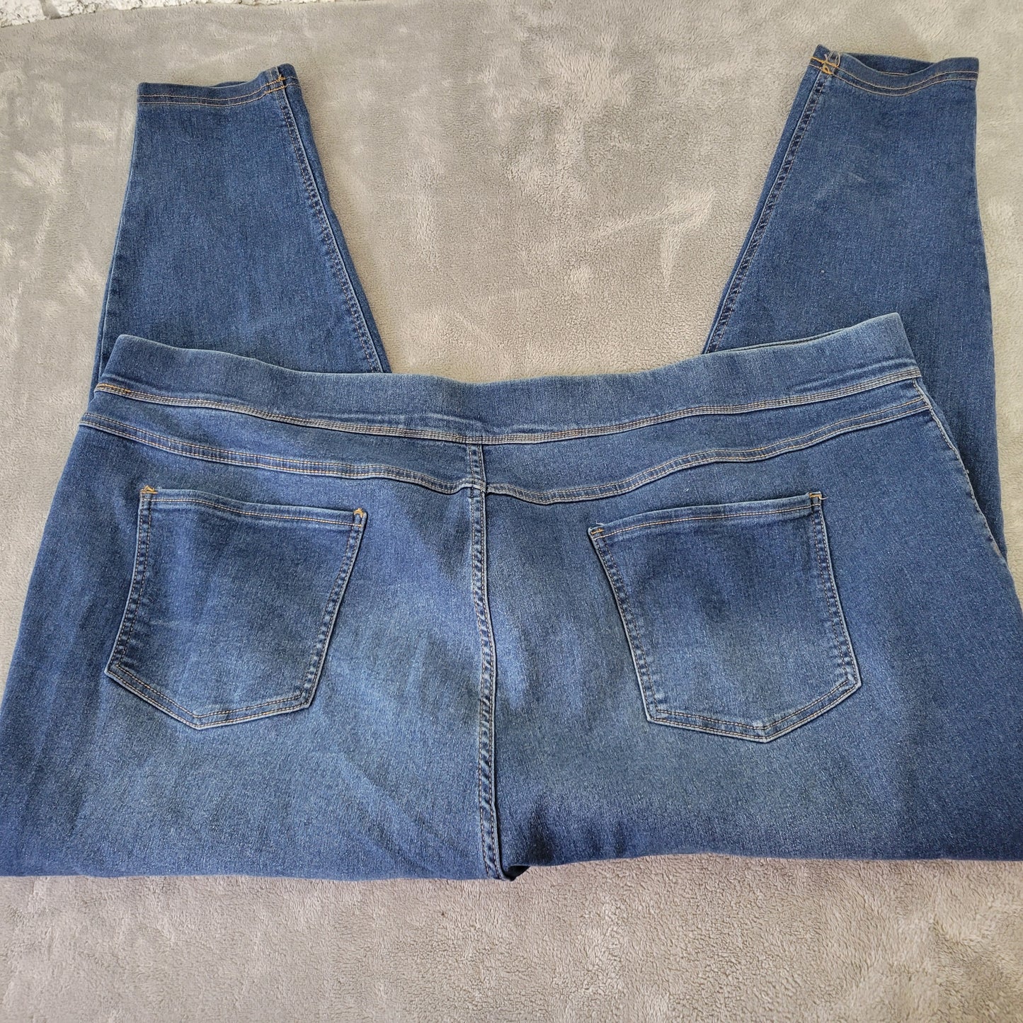 Terra & Sky Jeggings 4X 28W 30W Dark Wash Blue Denim Stretch Pull On Jeans SL23E