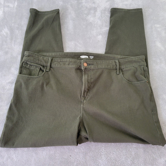 Old Navy Rockstar Super Skinny Jeans 18 Womens Soft Sage Green Stretch SKI10E