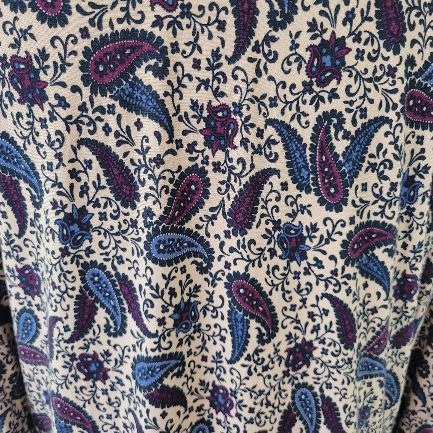 Westport Womens XL Top Blue Purple Paisley Studded V-Neck Knit Blouse PAI50XE