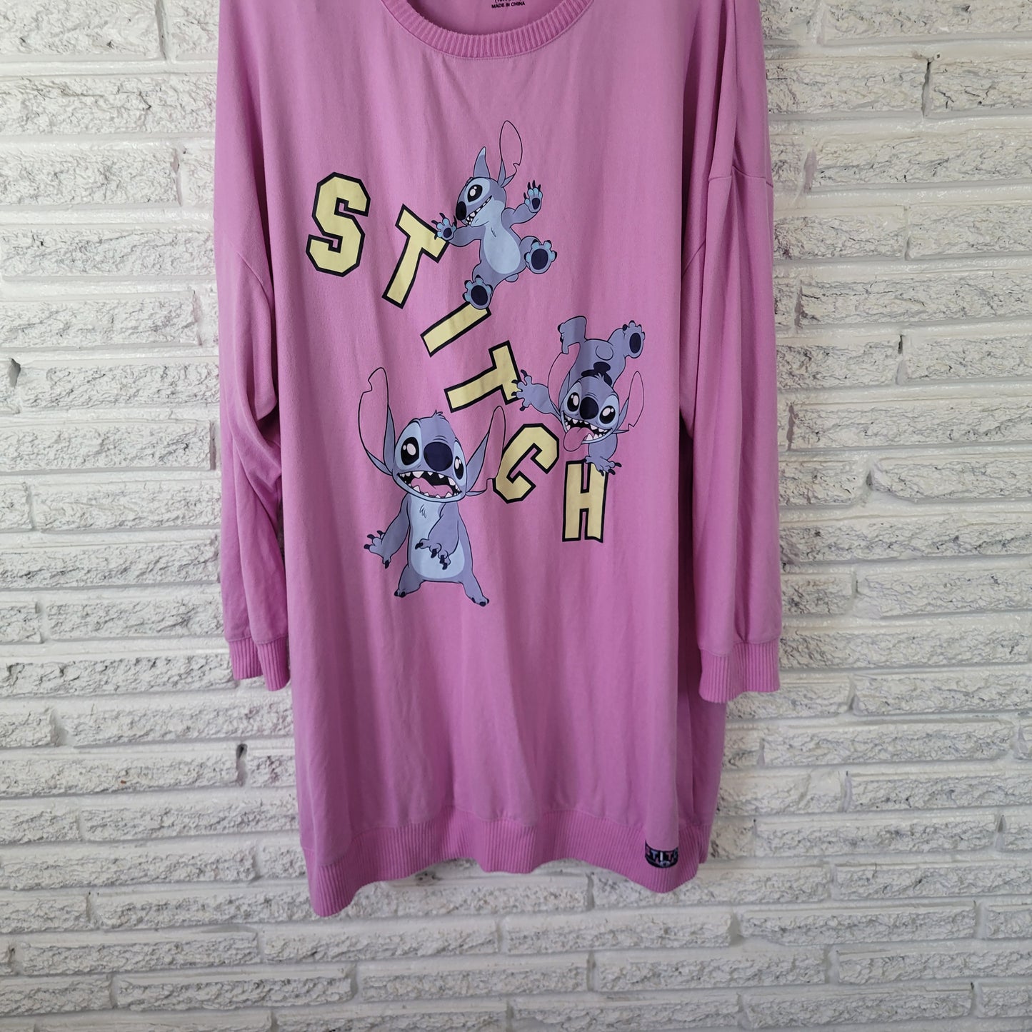 Disney Lilo & Stitch Women's 2X Pajama Top Gown Lavender Long Sleeve NOV44XE