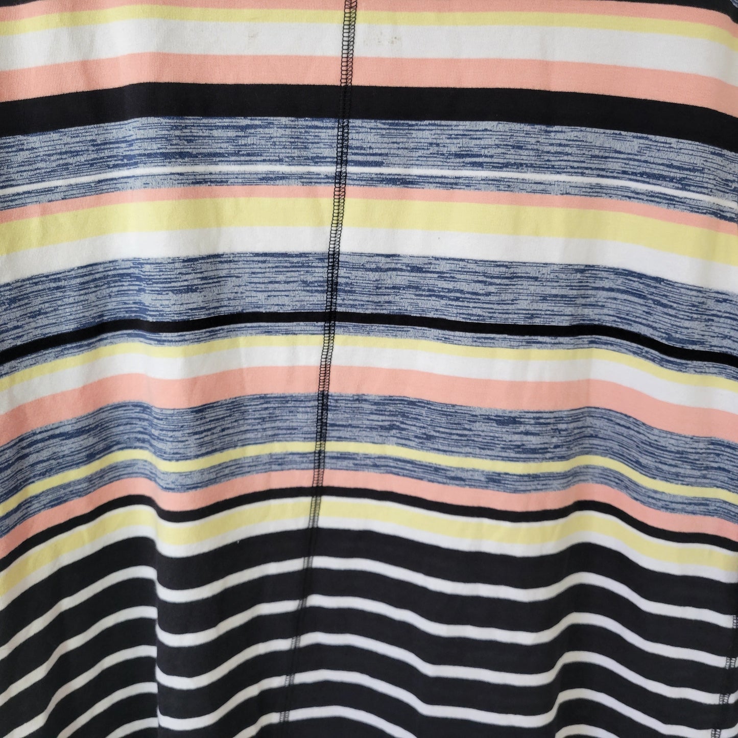 T by Talbots Women's XL Dress Multi Striped 3/4 Sleeve Side Slit STR107E