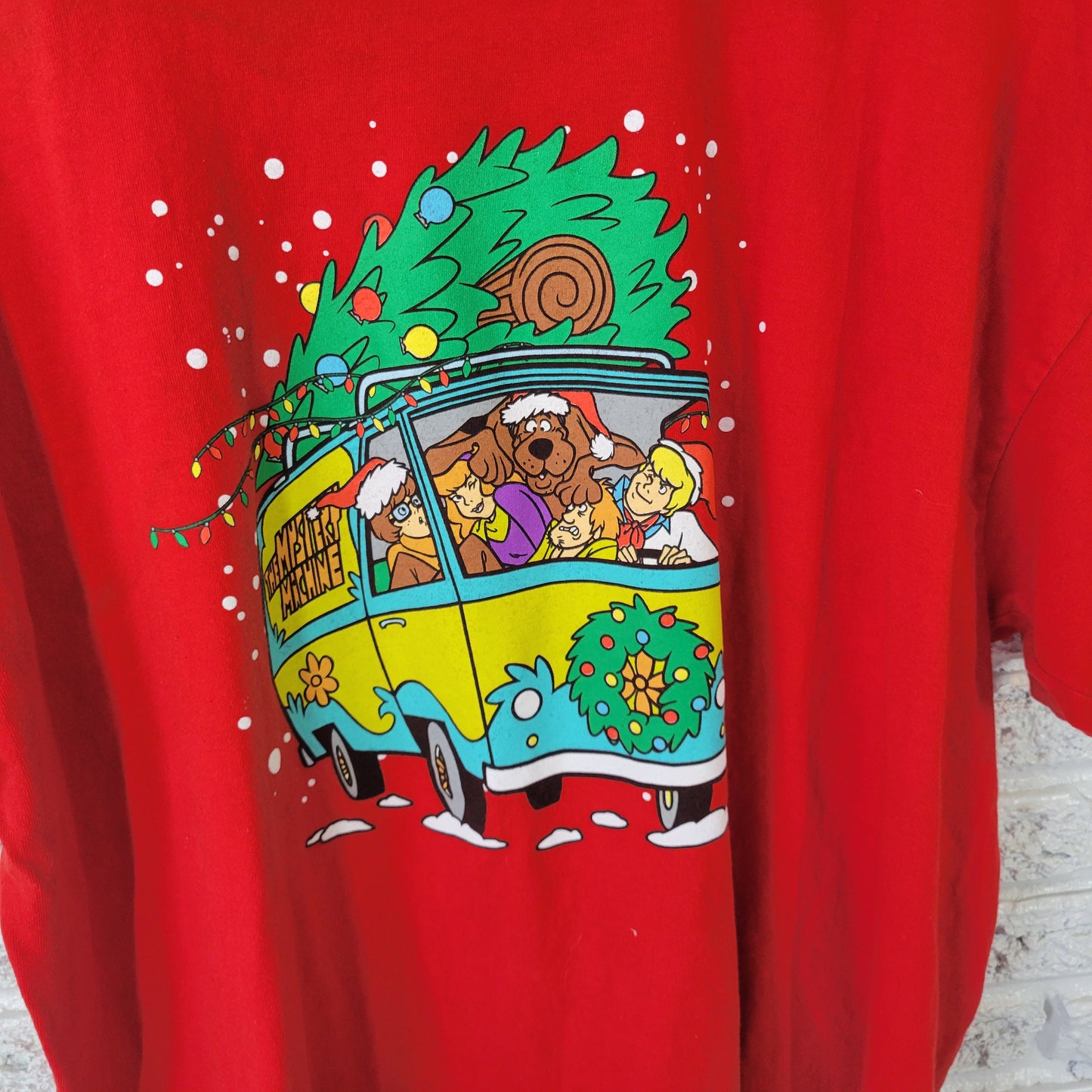 Scooby-Doo Christmas T-Shirt XXL Red 100% Cotton Unisex Holiday Graphic NOV43E