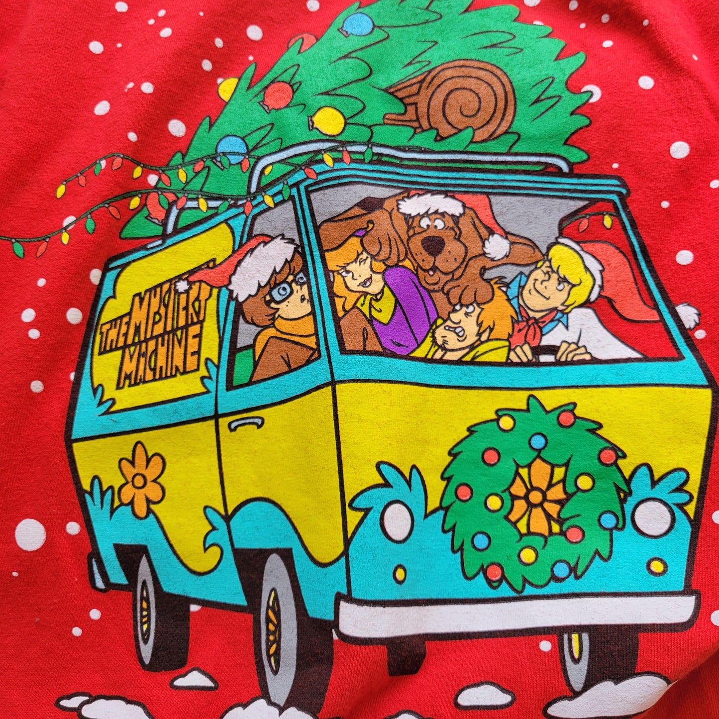 Scooby-Doo Christmas T-Shirt XXL Red 100% Cotton Unisex Holiday Graphic NOV43E