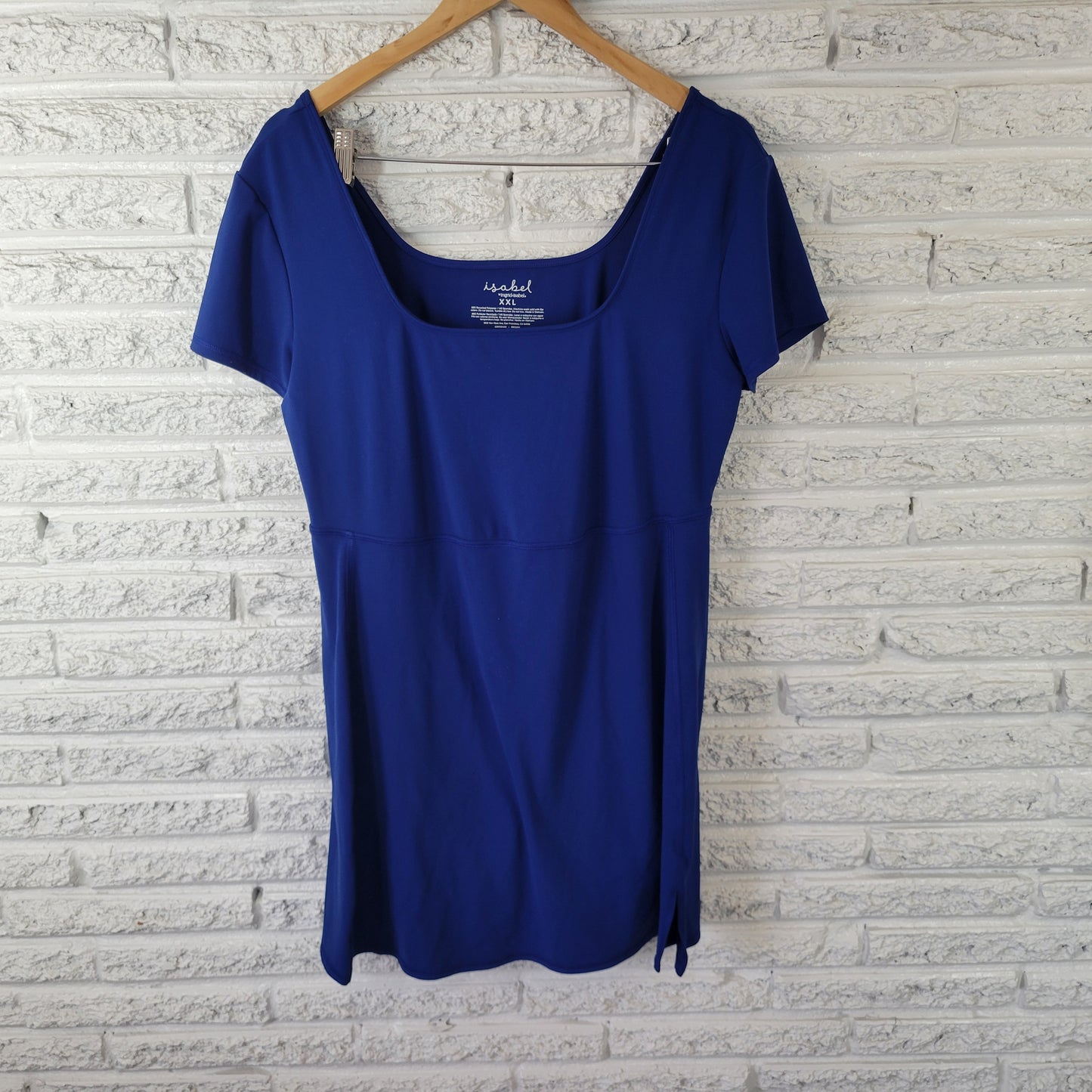 Isabel Maternity Women's XXL Blue Open Back Tunic Square Neck Top BLU13E