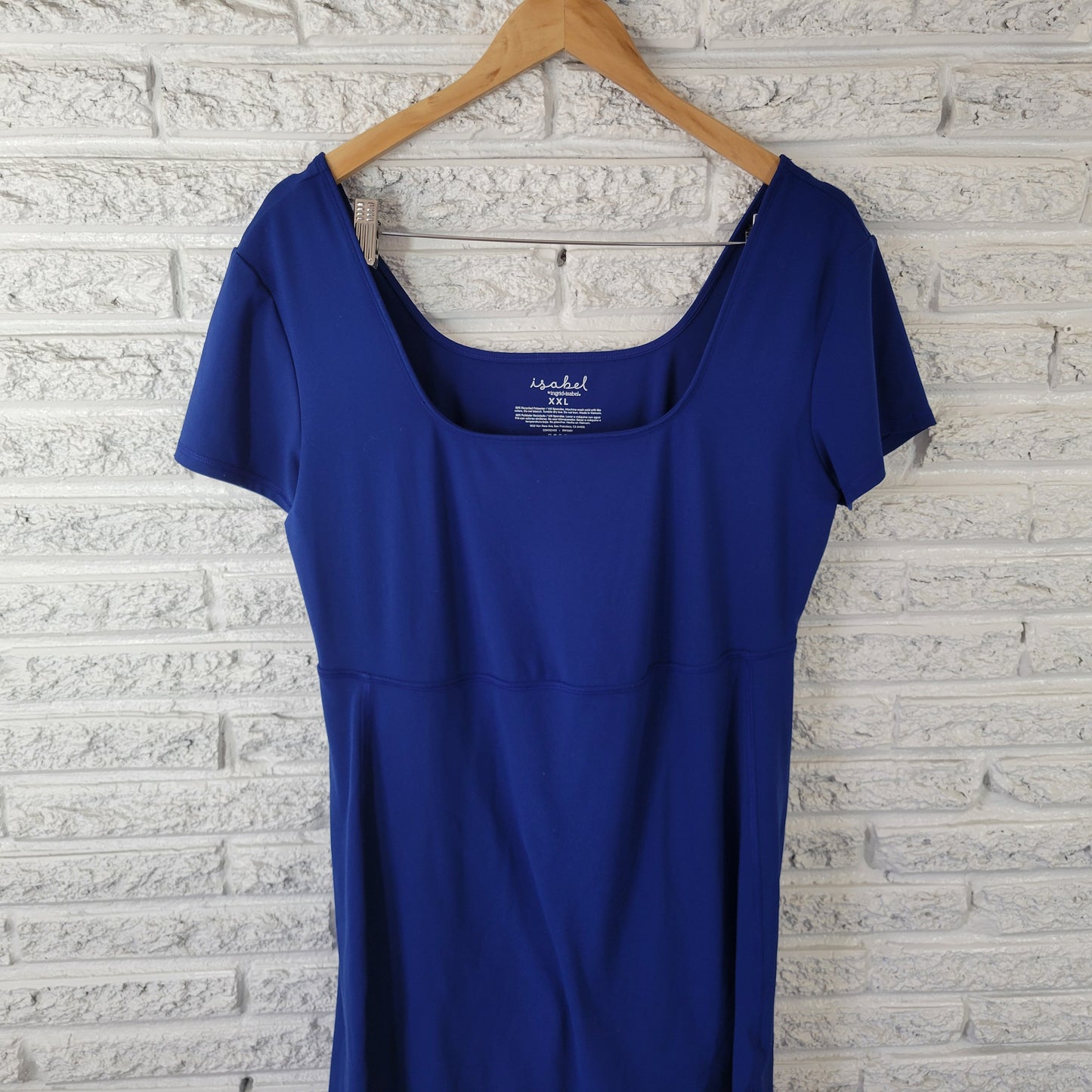 Isabel Maternity Women's XXL Blue Open Back Tunic Square Neck Top BLU13E