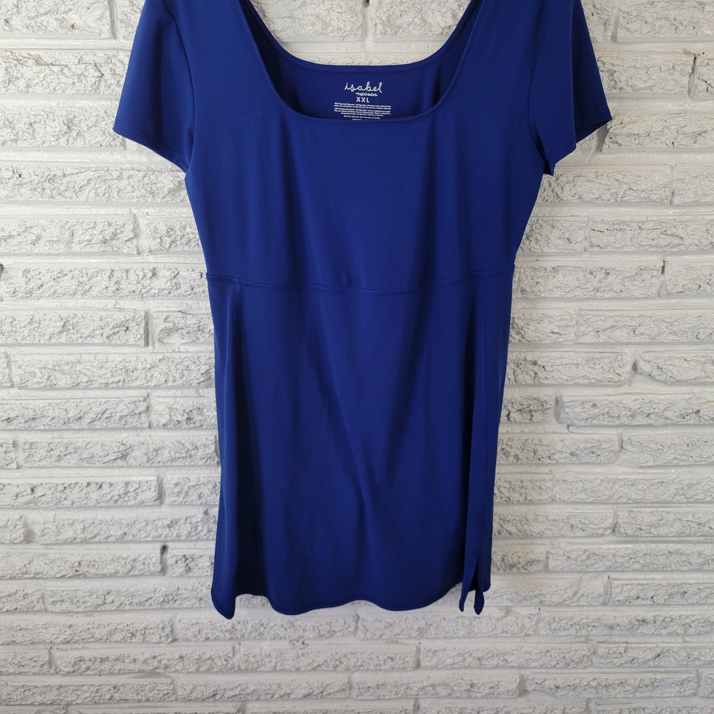Isabel Maternity Women's XXL Blue Open Back Tunic Square Neck Top BLU13E