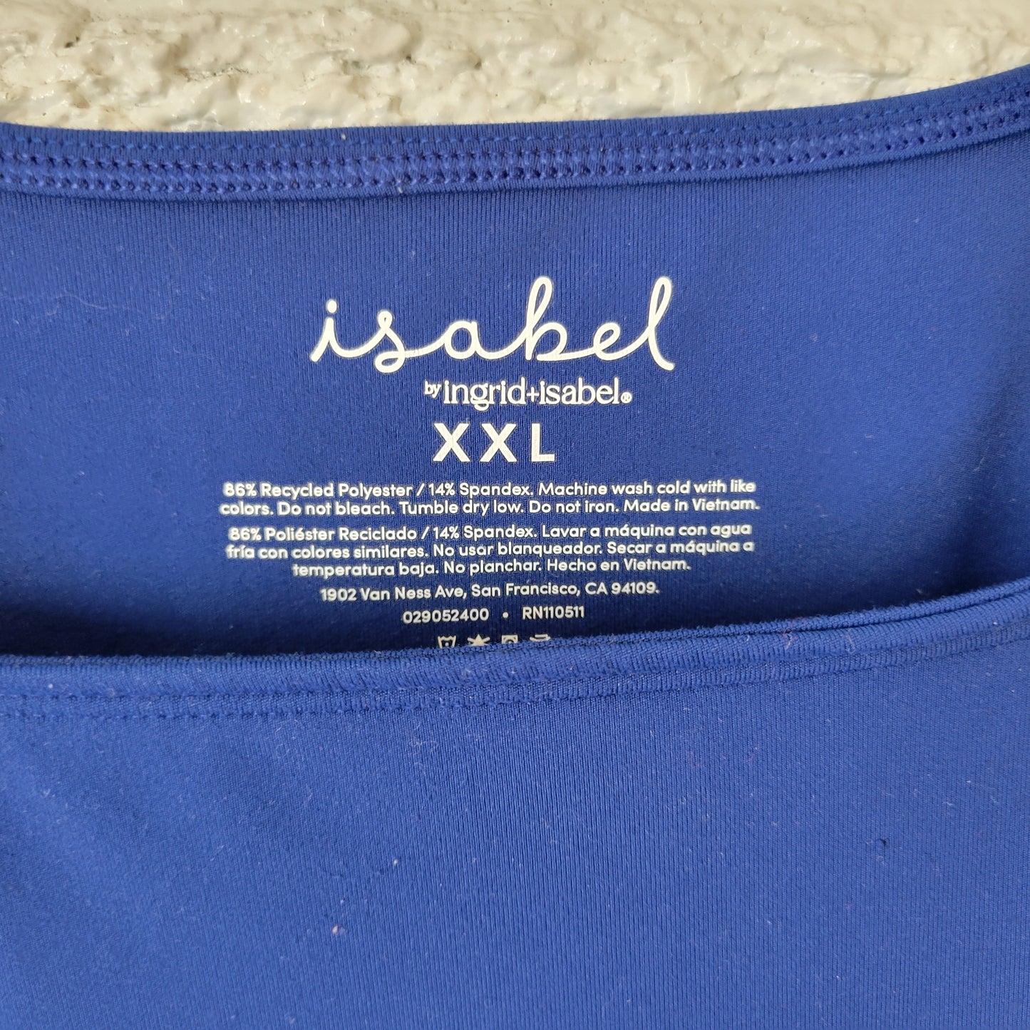 Isabel Maternity Women's XXL Blue Open Back Tunic Square Neck Top BLU13E