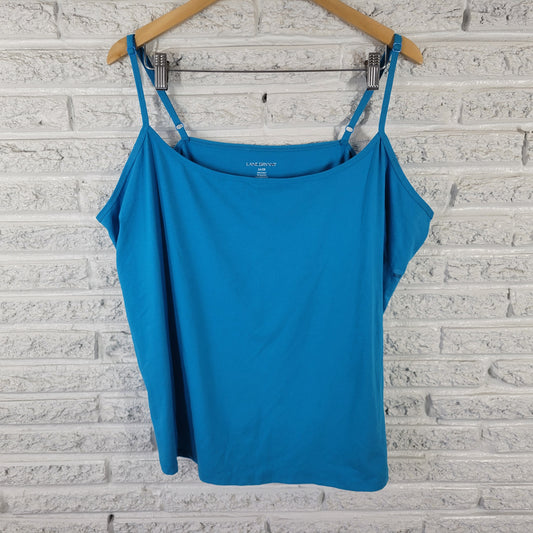 Lane Bryant Women's 26/28 Camisole Blue Cotton Blend Adjustable Strap BLU204E