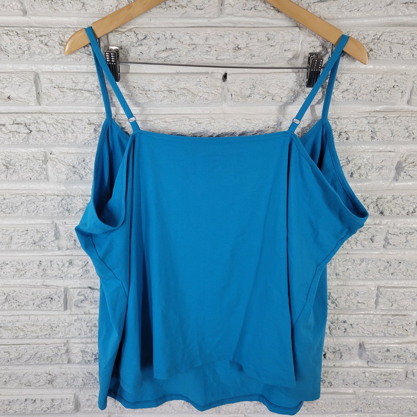 Lane Bryant Women's 26/28 Camisole Blue Cotton Blend Adjustable Strap BLU204E