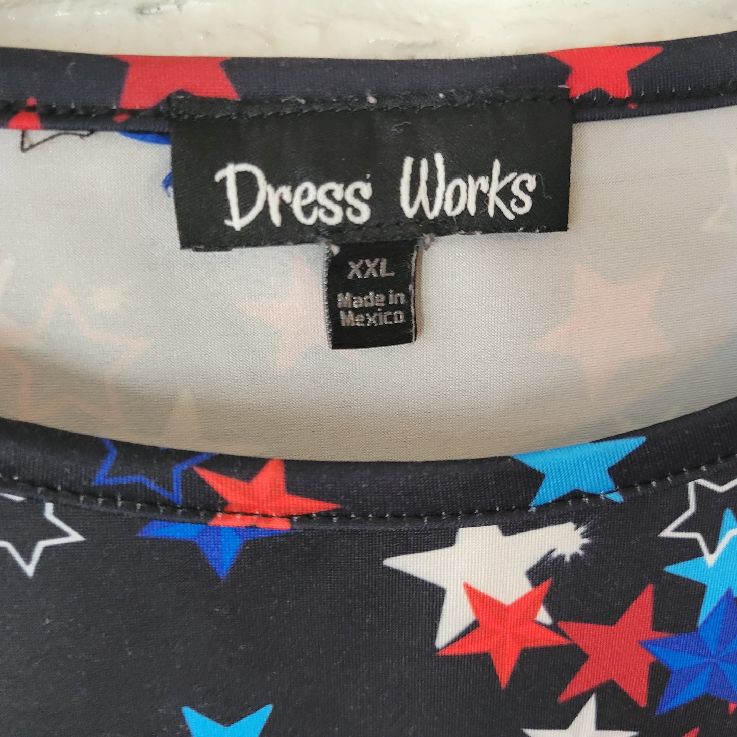 Dress Works Women's XXL Patriotic Tank Top Star Print Multicolor C19E