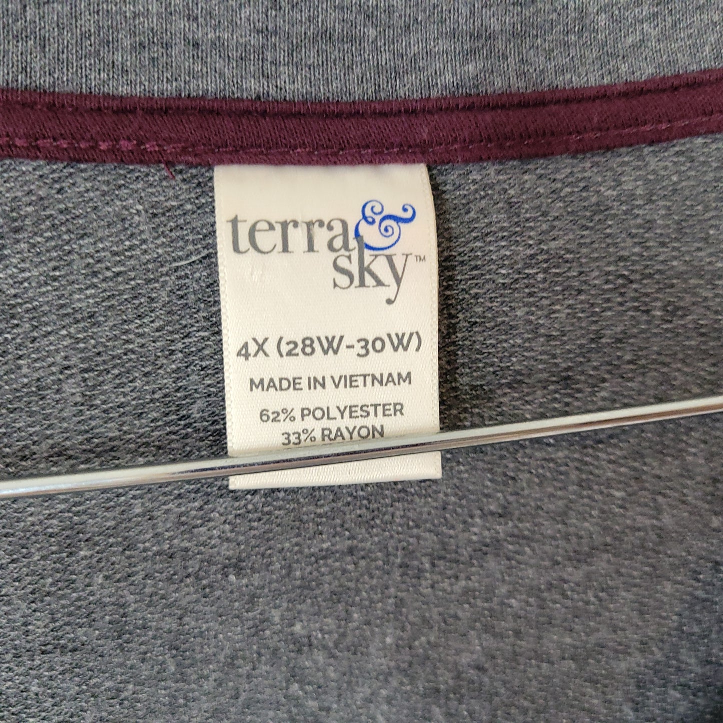 Terra & Sky Women's 4X Sweatshirt Gray Purple Floral Crew Neck Pullover FLO108XE