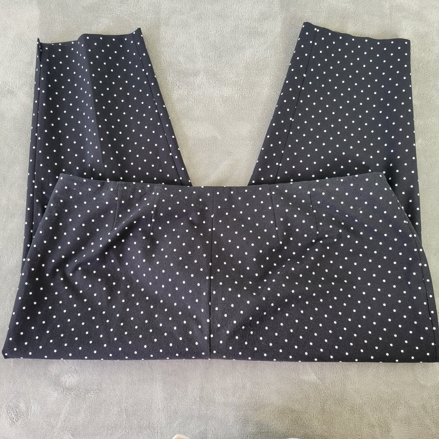 Lands' End Women's 22W Capri Pants Black White Polka Dot Pull On CAP1E