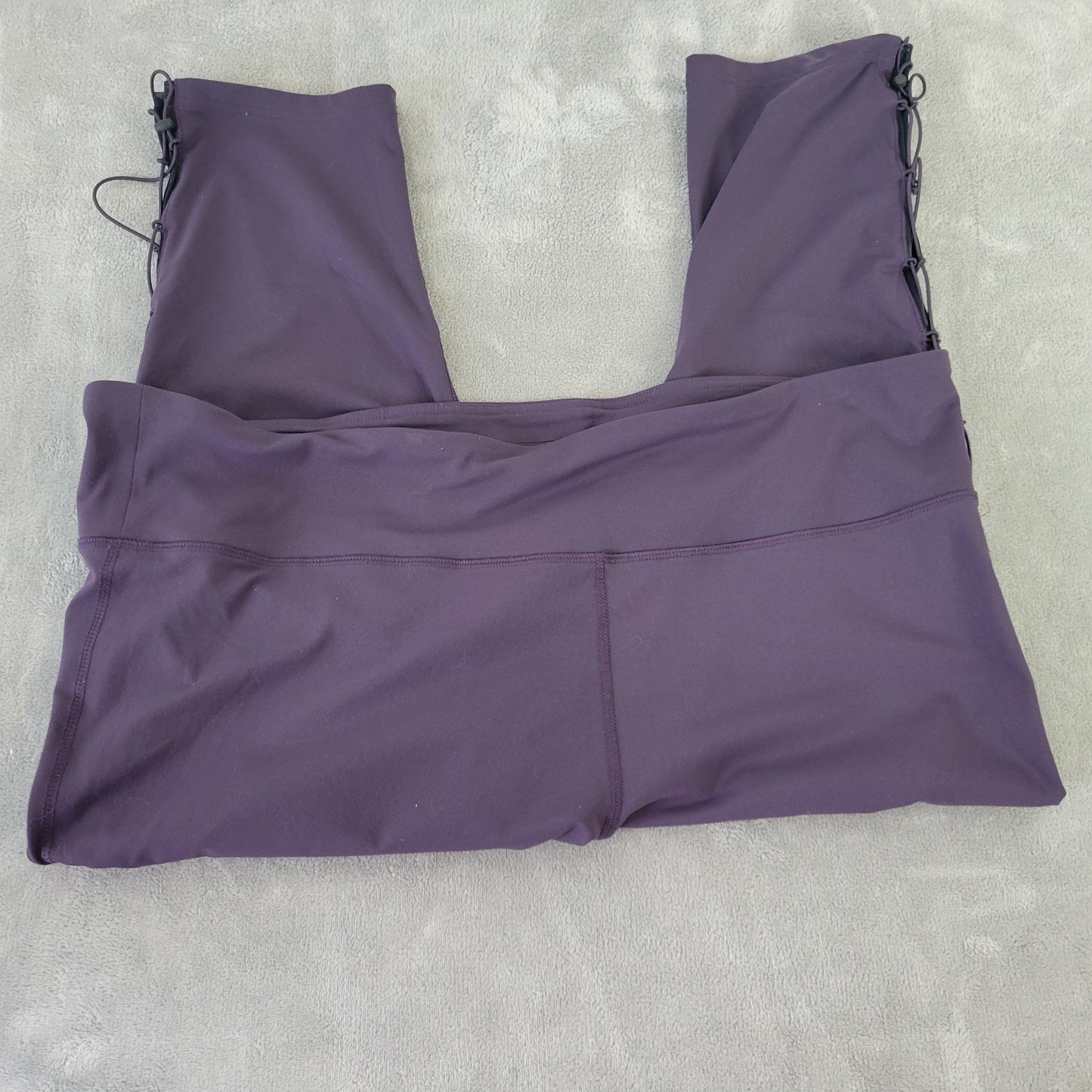 Shape Women’s 3X Leggings Capri Purple Mesh Side Faux Lace-up Stretch PUR48E