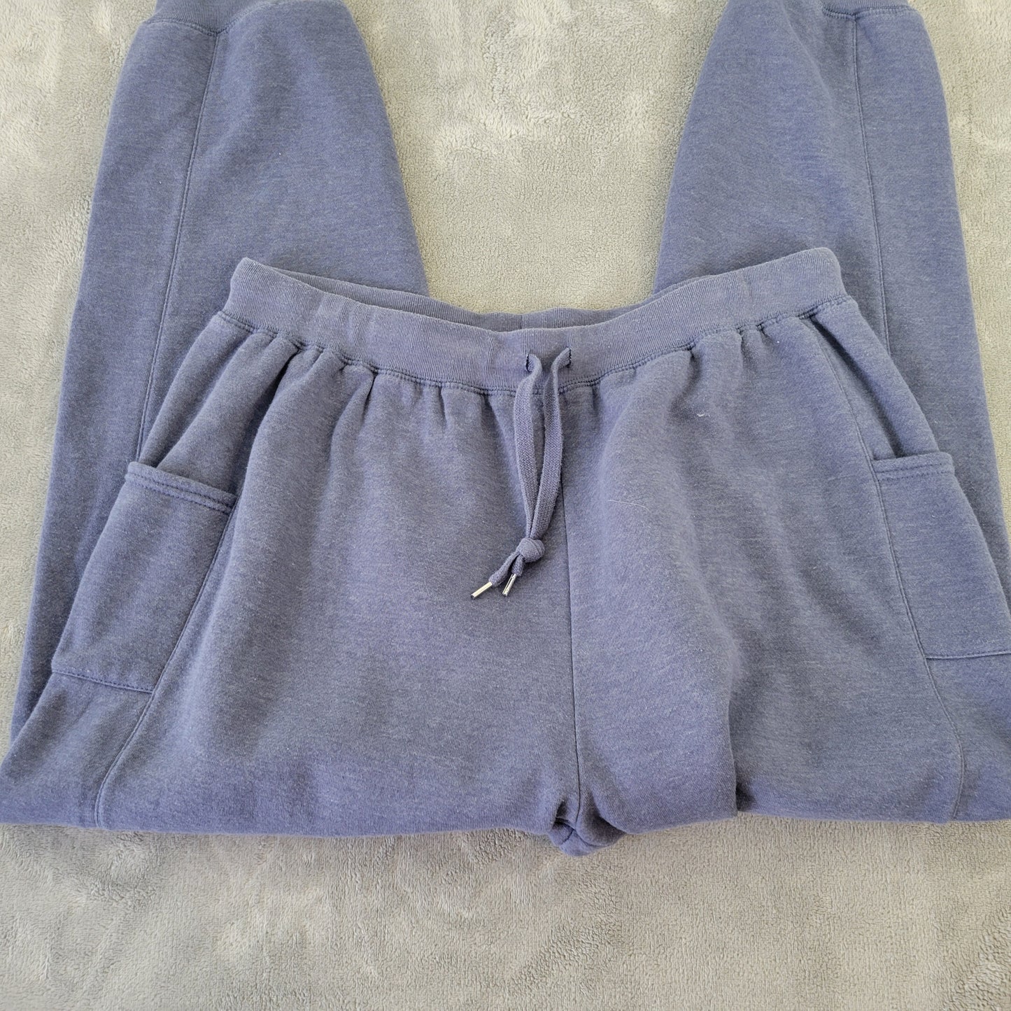 Woman Within Sweatpants Women's 18/20 Blue Gray Cotton Blend Drawstring BLU192E