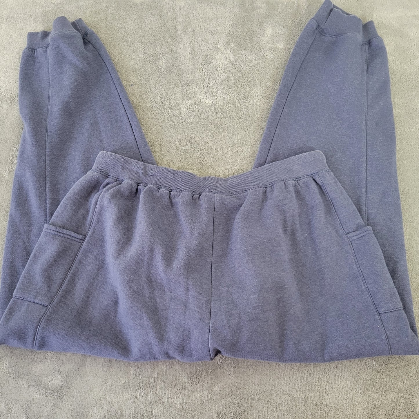 Woman Within Sweatpants Women's 18/20 Blue Gray Cotton Blend Drawstring BLU192E