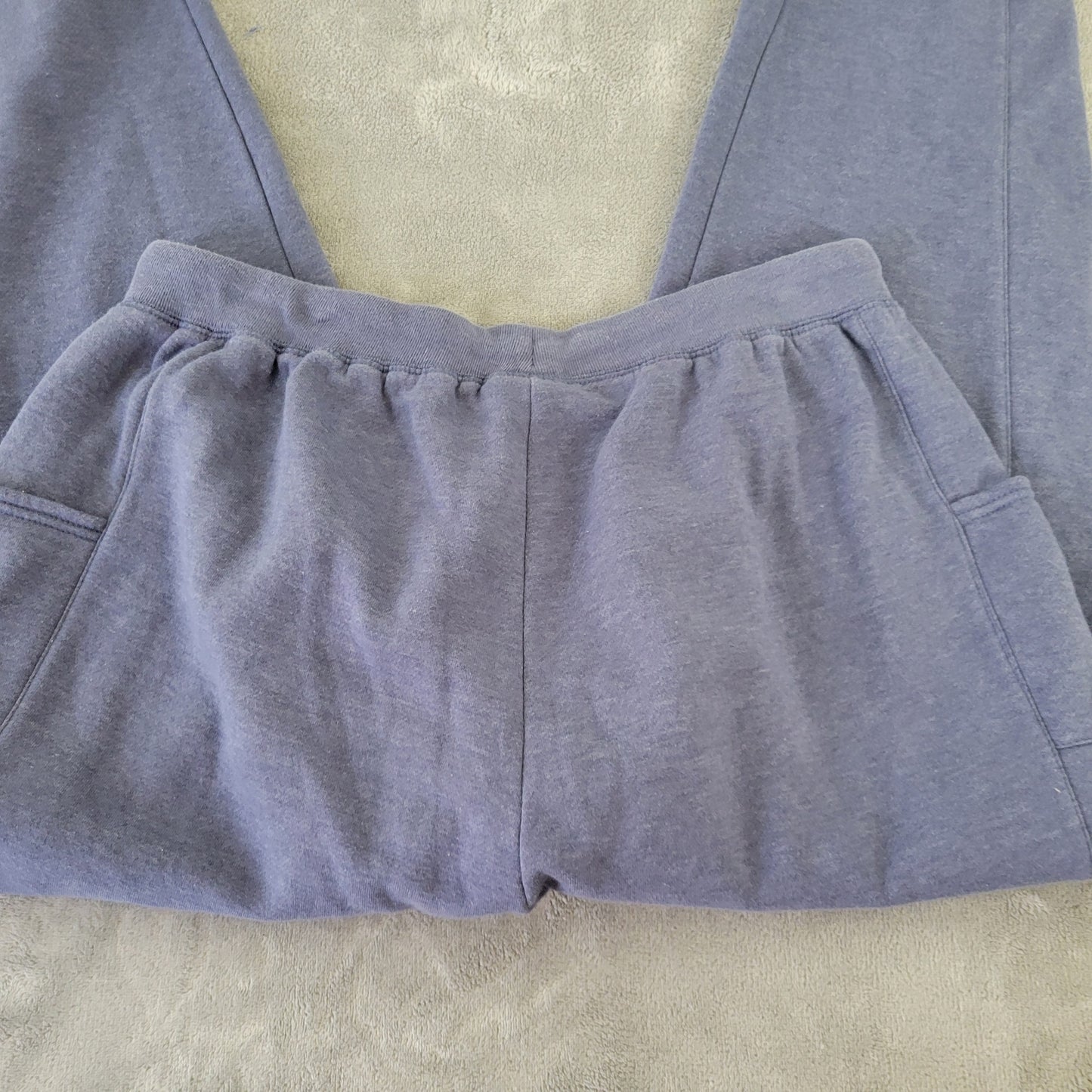 Woman Within Sweatpants Women's 18/20 Blue Gray Cotton Blend Drawstring BLU192E