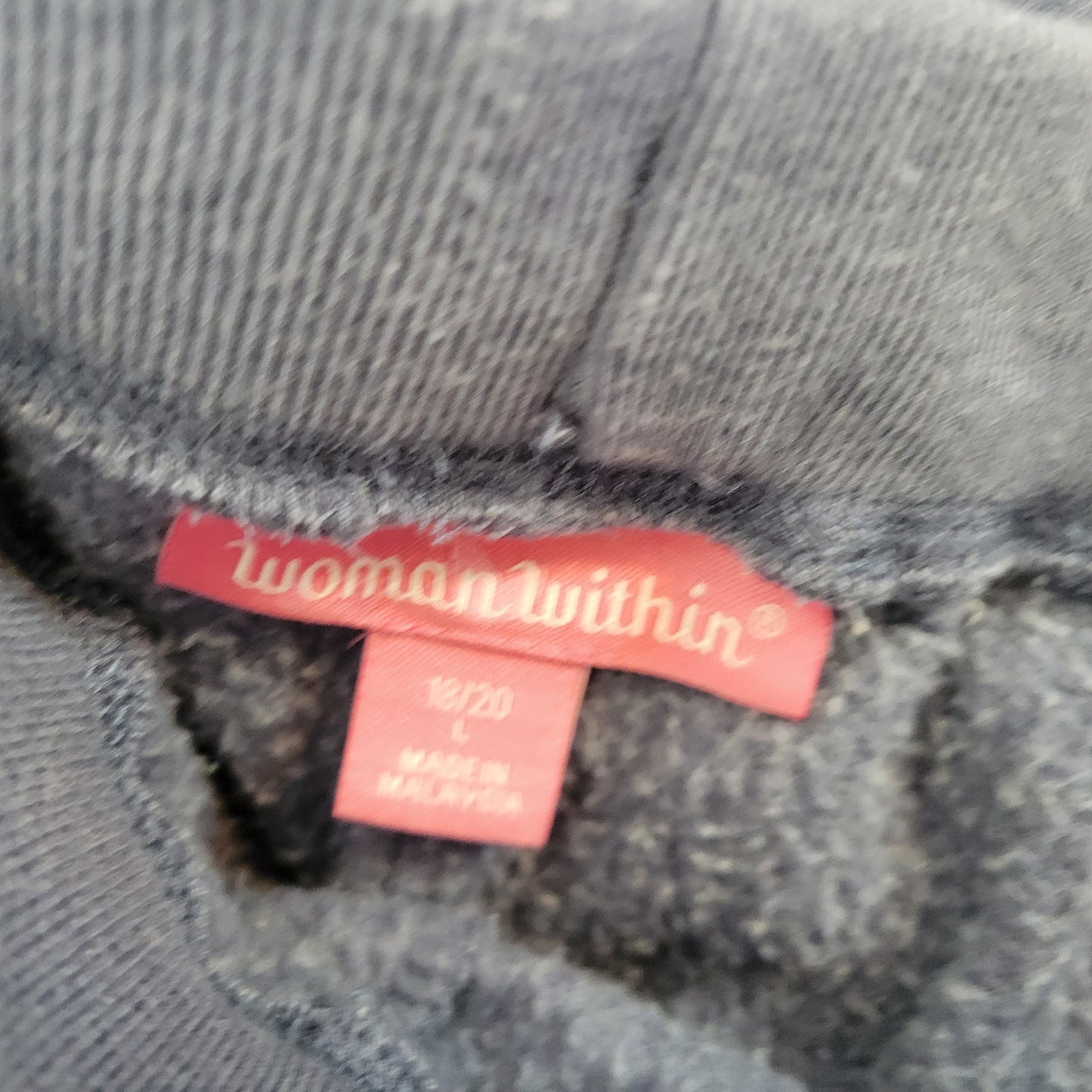 Woman Within Sweatpants Women's 18/20 Blue Gray Cotton Blend Drawstring BLU192E