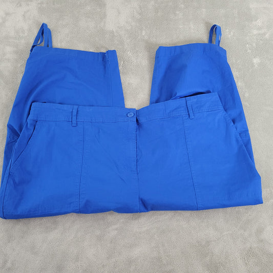 Cato Est 1946 Women’s Plus Size 22W Capri Pants Blue Stretch Tied Hem BLU73E
