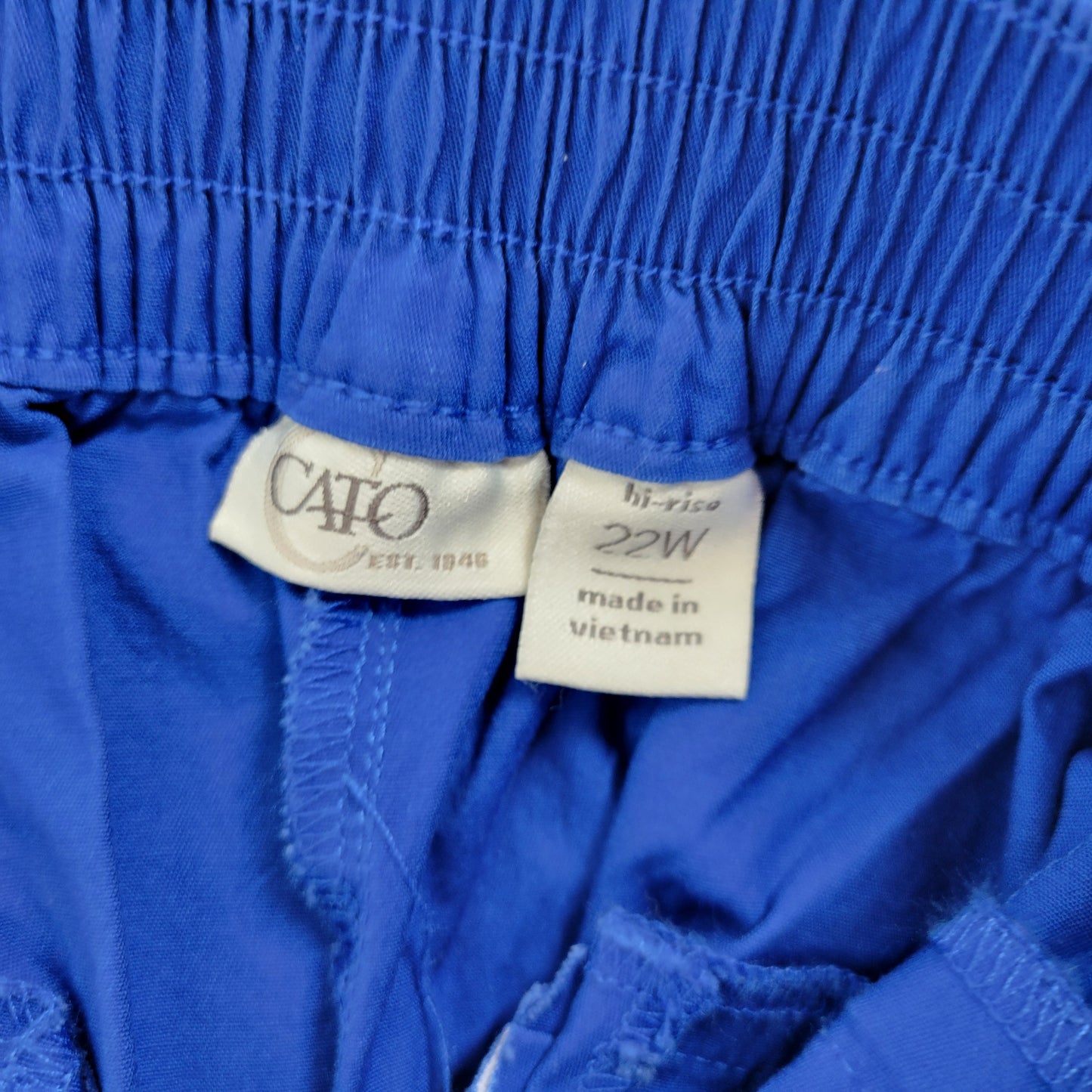 Cato Est 1946 Women’s Plus Size 22W Capri Pants Blue Stretch Tied Hem BLU73E