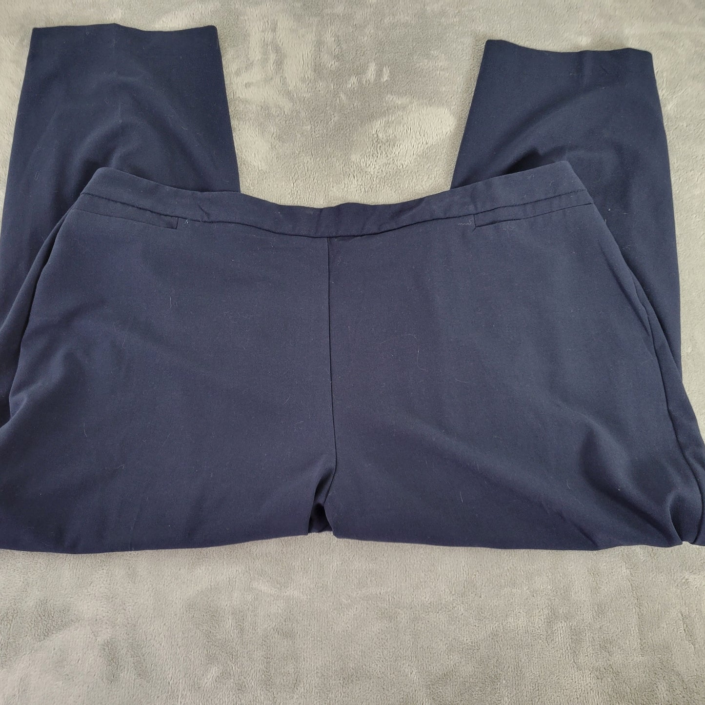Catherines Women's 3XWP Blue Dress Pants Petite Plus Elastic Waist BLU255E